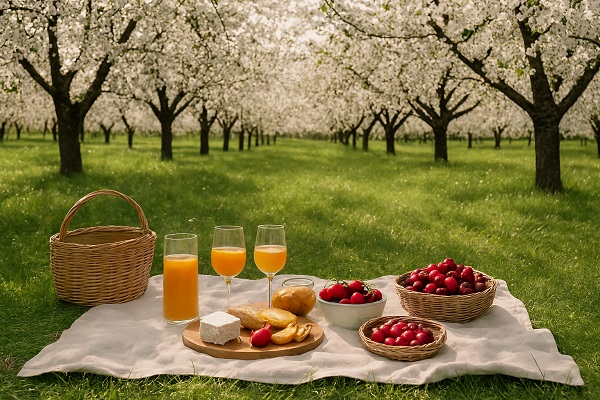 Cherry Orchard Picnics in Bloom Season